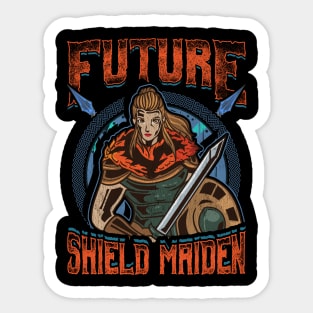 Female Viking Future Shield Maiden Warrior Sticker